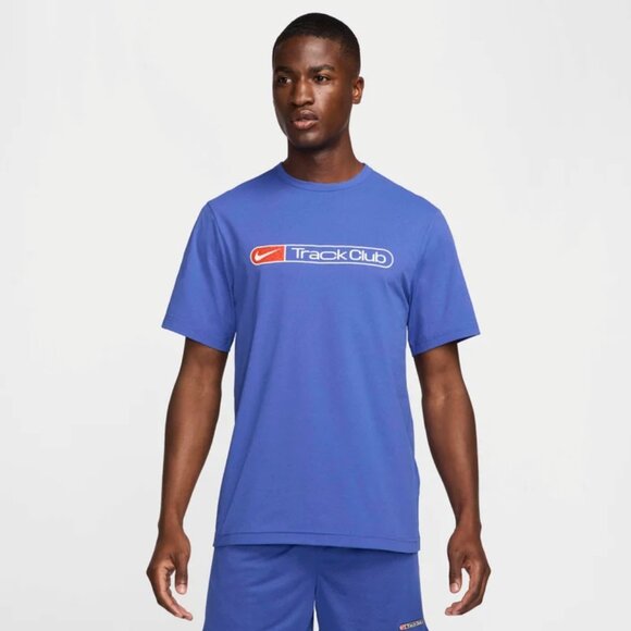 Nike Hyverse Track Club Men's Dri-FIT UV Short-Sleeve Running Gym Top Blue Large - Picture 9 of 13